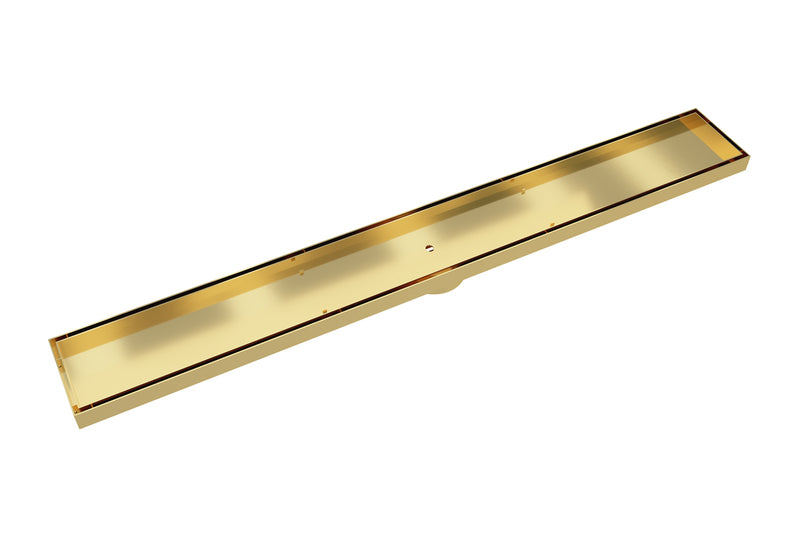 800 Bathroom Shower Tile Insert Channel Grate Brushed Brass