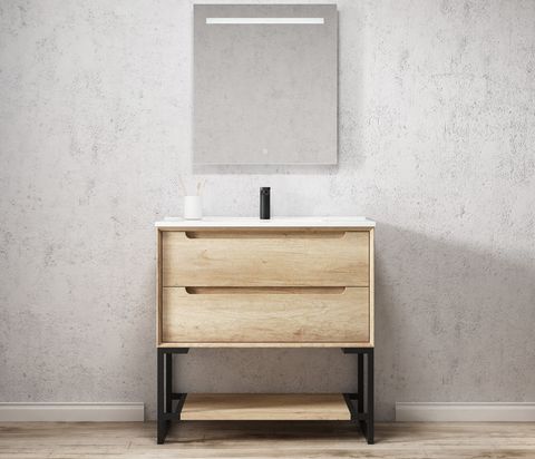 Otti Byron Natural Oak Wall Hung Vanity 900mm