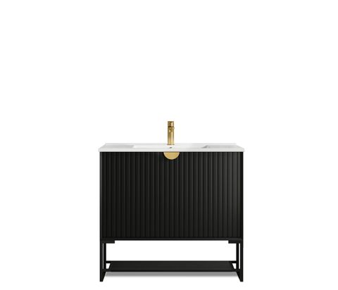 Otti Marlo Matte Black Wall Hung Vanity 900mm