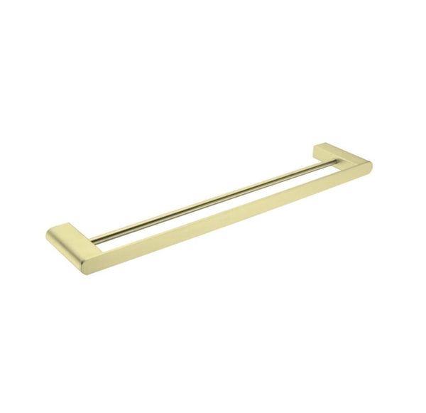 Nero Bianca Double Towel Rail 600mm Brushed Gold