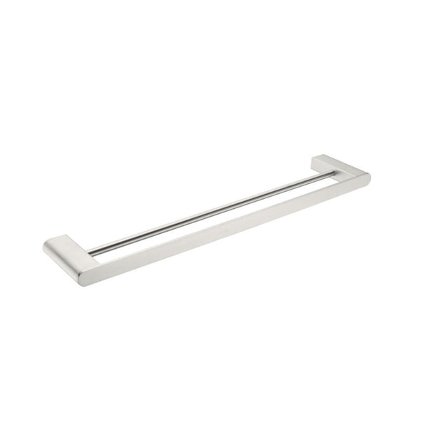 Nero Bianca Double Towel Rail 600mm Brushed Nickel