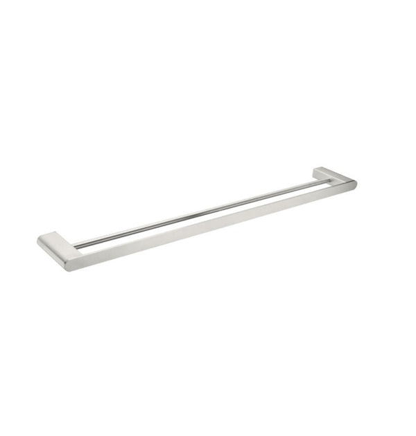 Nero Bianca Double Towel Rail 800mm Brushed Nickel