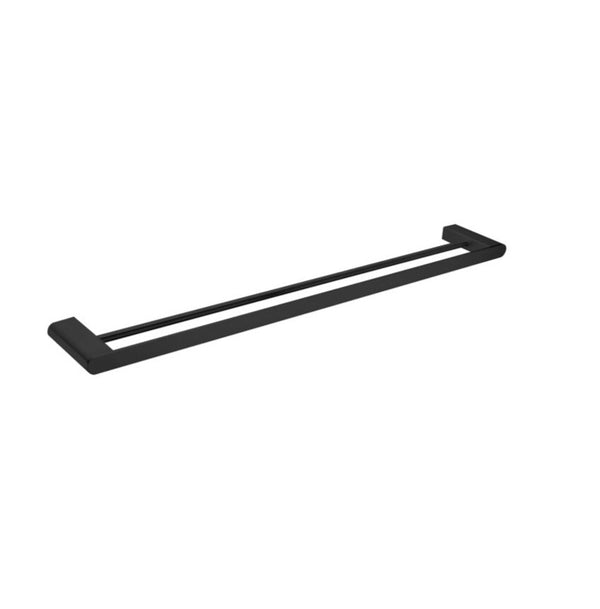 Nero Bianca Double Towel Rail 800mm Matte Black