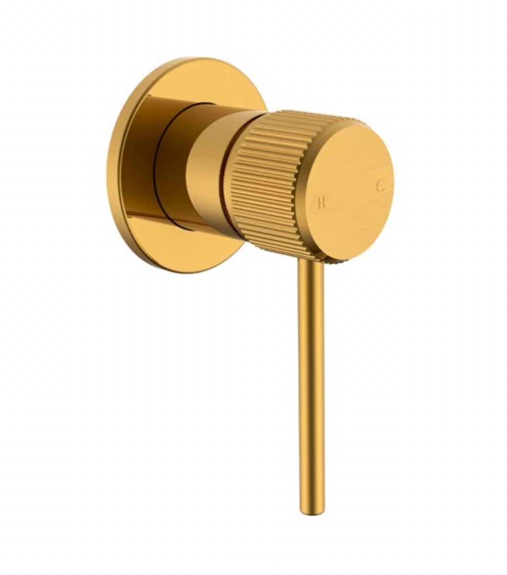 Concealed  Wall Mixer bathroom tap Brushed Brass with pin handle 