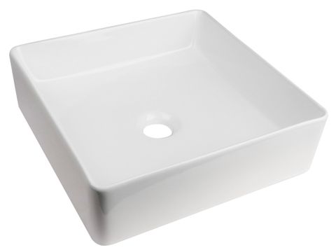 Slimline Square Gloss white bench mount Basin 