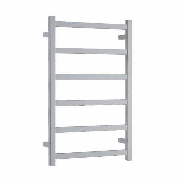 Thermogroup 6 Bar Thermorail Straight Square Heated Towel Ladder Polished Stainless Steel 800x500mm