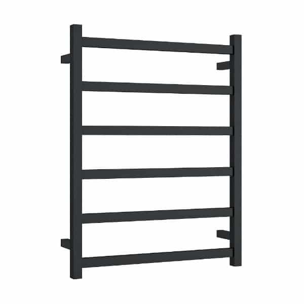 Thermogroup 6 Bar Thermorail Matte Black Square Heated Towel Rail 800x600mm
