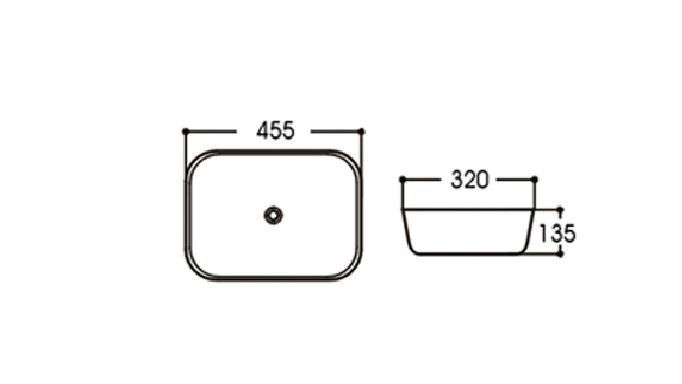 Basin 455 x 320 x 135 Matte White (7122752209047)