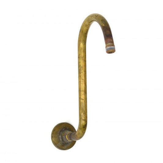 raw brass traditional gooseneck bathroom shower arm