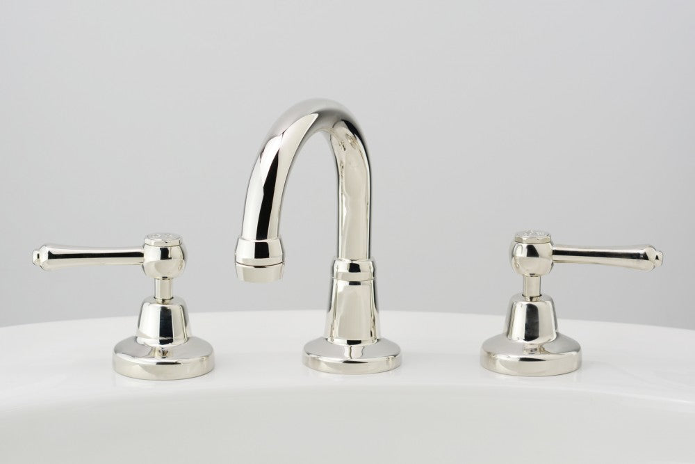 traditional goosneck bathroom basin three piece tap set