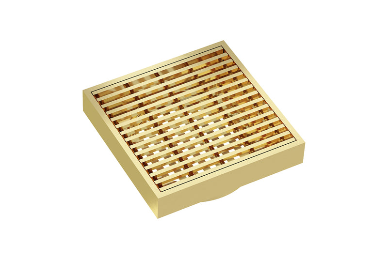 Linsol 110 Square Linear Heelguard Grate Brushed Brass (7193823674519)