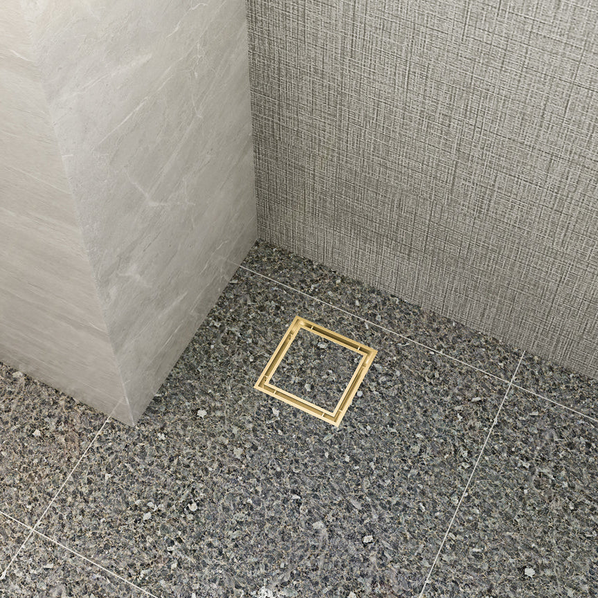 Linsol 110 Square Tile Insert Grate Brushed Brass (7193864470679)