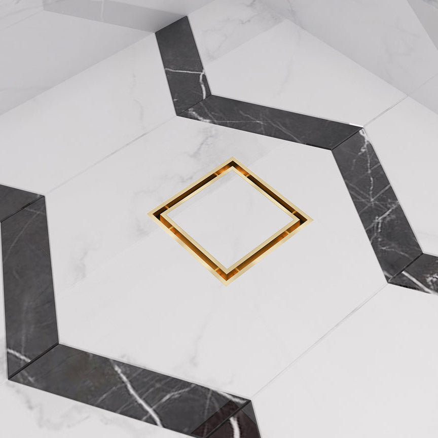 Linsol 110 Square Tile Insert Grate Brushed Brass (7193864470679)