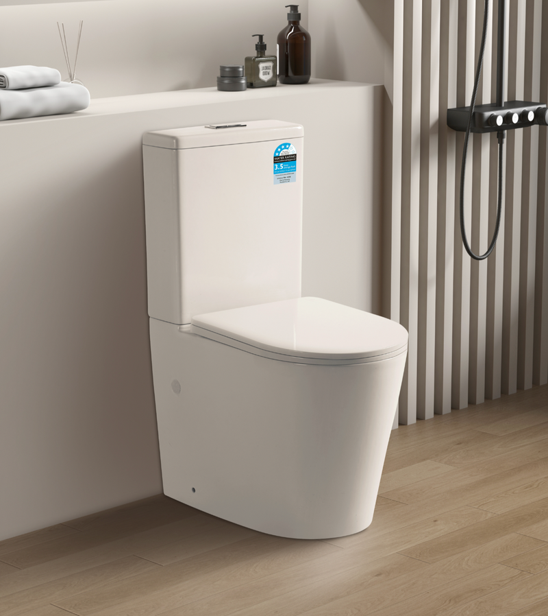 gloss white  ceramic Rimless Back to Wall Toilet Suite