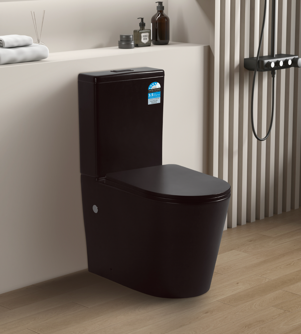 matte black  ceramic Rimless Back to Wall Toilet Suite