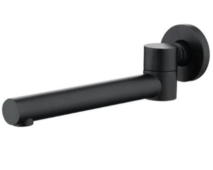 Donii Swivel Bath Spout Round Matte Black