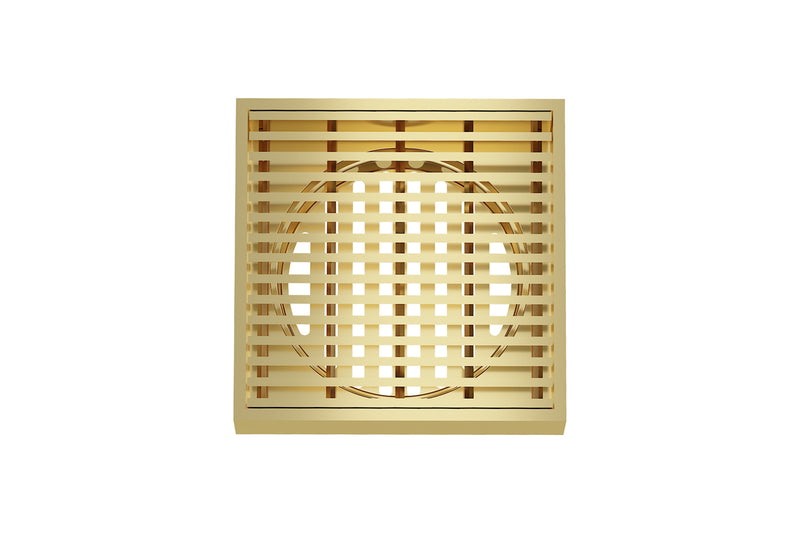 Linsol 110 Square Linear Heelguard Grate Brushed Brass (7193823674519)