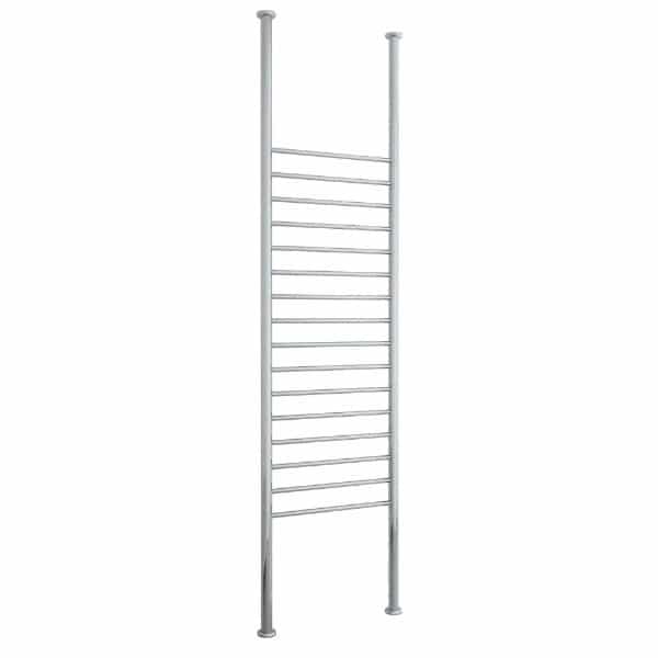 Thermogroup Straight Round Floor to Ceiling Heated Towel Rail Polished stainless steel 700x2400-3000mm