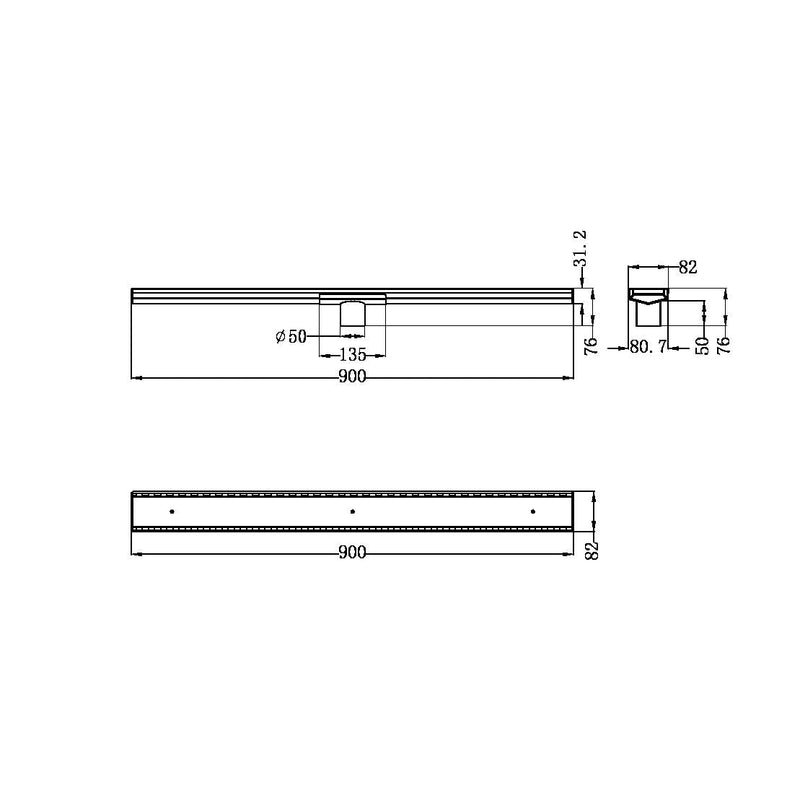 Nero Tile Insert 900mm Gun Metal