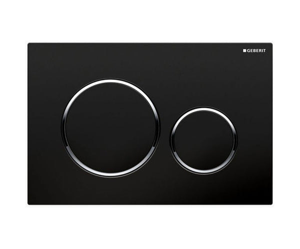 Geberit Sigma 20 Dual Flush Buttons Black, Chrome Trim