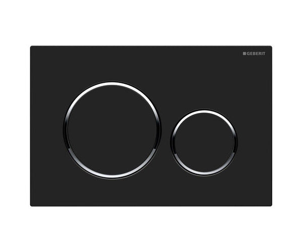 Geberit Sigma 20 Dual Flush Buttons Matte Black, Chrome Trim