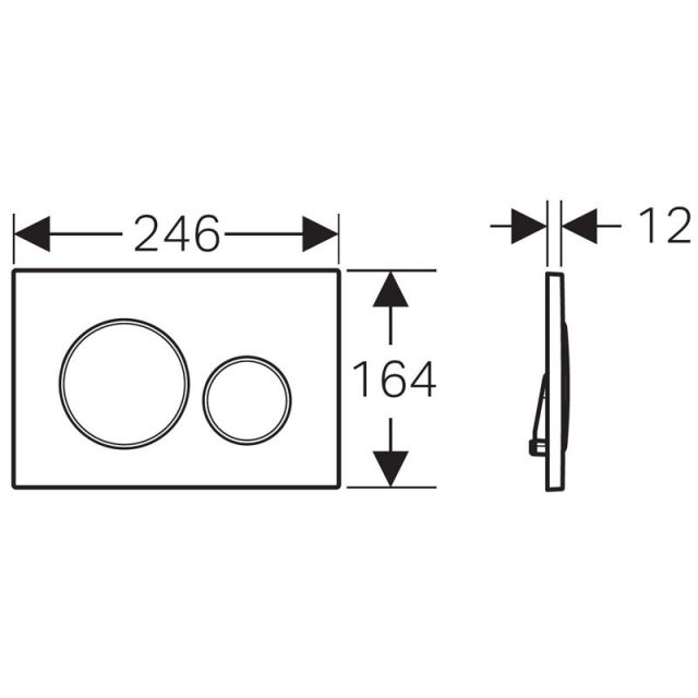 Geberit Sigma 20 Dual Flush Buttons Black, Chrome Trim