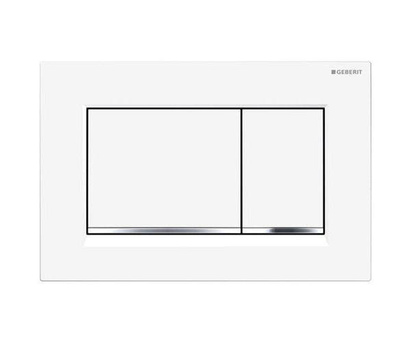 Geberit Sigma 30 Dual Flush Plate Matte White, Chrome Trim