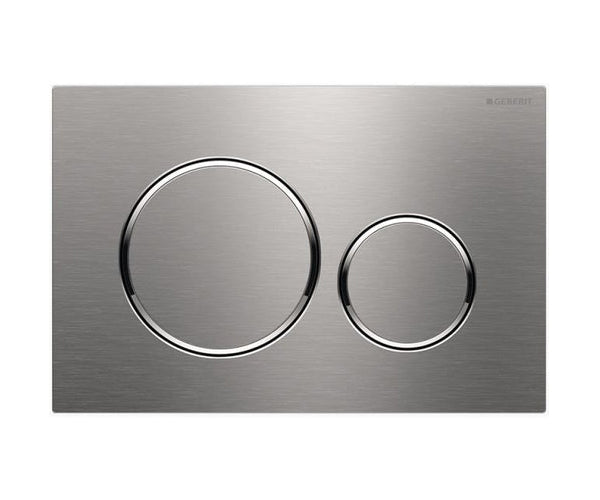 inwall round brushed stainless steel toilet flush buttons