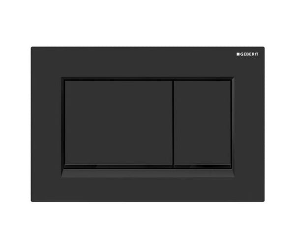 square inwall  Matte black toilet flush plate