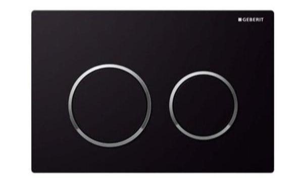 round inwall under counter toilet pan cistern matte black round flush  duel buttons