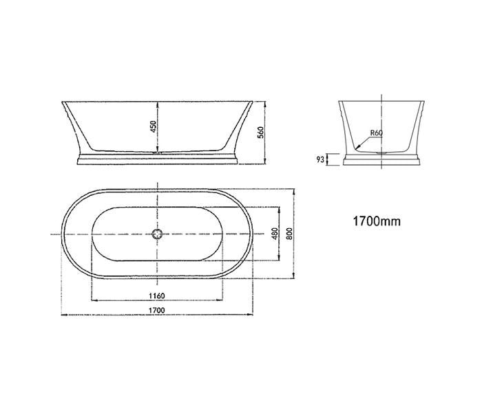 Hampton Freestanding Bath 1700 (7174089375895)