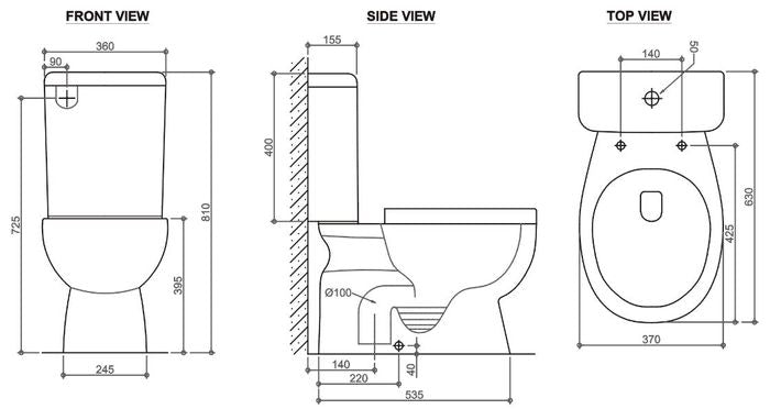 Massa Toilet Suite S - Trap Bottom Inlet (7119662547095)