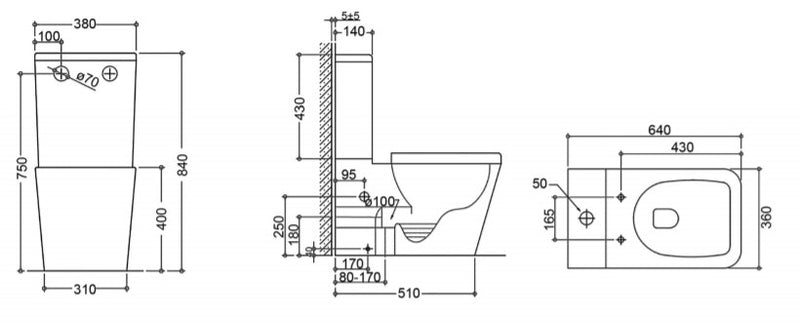 X-Cube Rimless Toilet Suite (7119680209047)