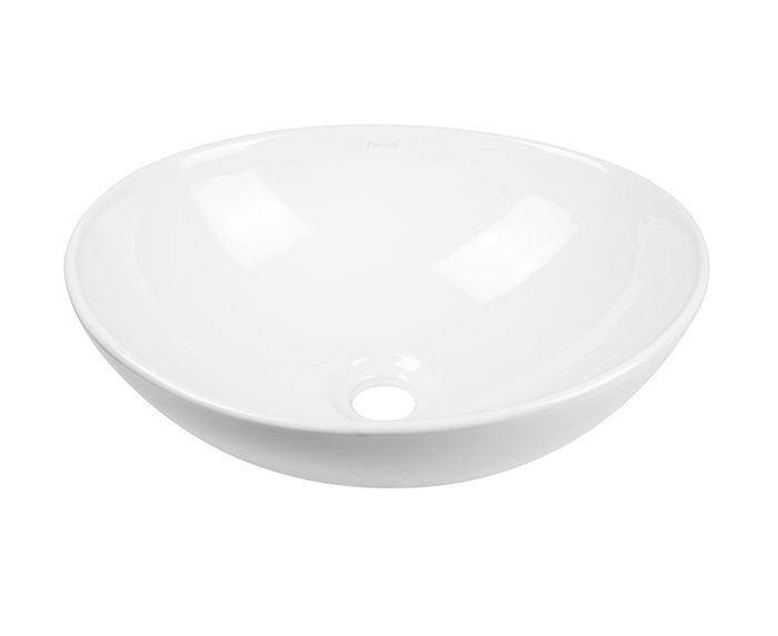 Compact Small White above counter Oval Basin 400x345