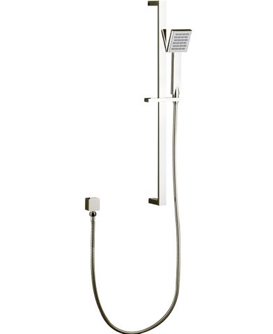 square shower on rail chrome