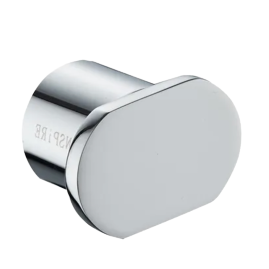Chrome wall hook with Grohe logo on a white background