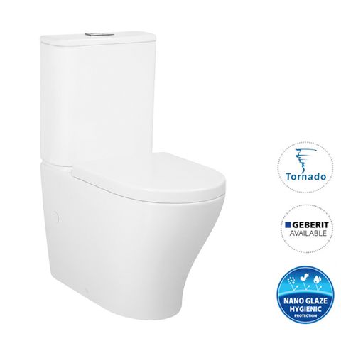 Gloss white ceramic back to wall toilet suit