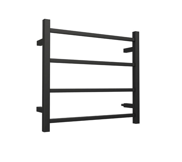 Linsol Spirit 4 Bar Heated Towel Rail Matte Black 600x550mm