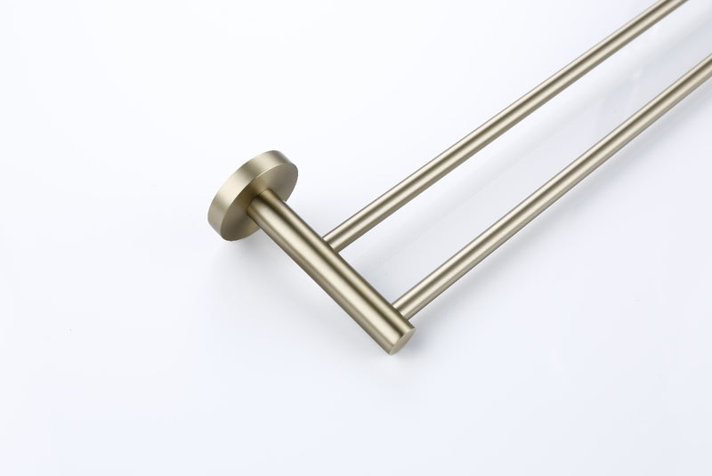 Linsol Lux Double Towel Rail  Brushed Brass 800mm