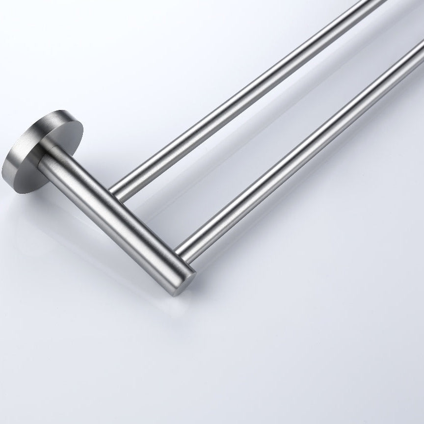Linsol Lux Double Towel Rail Brushed Nickel 800mm