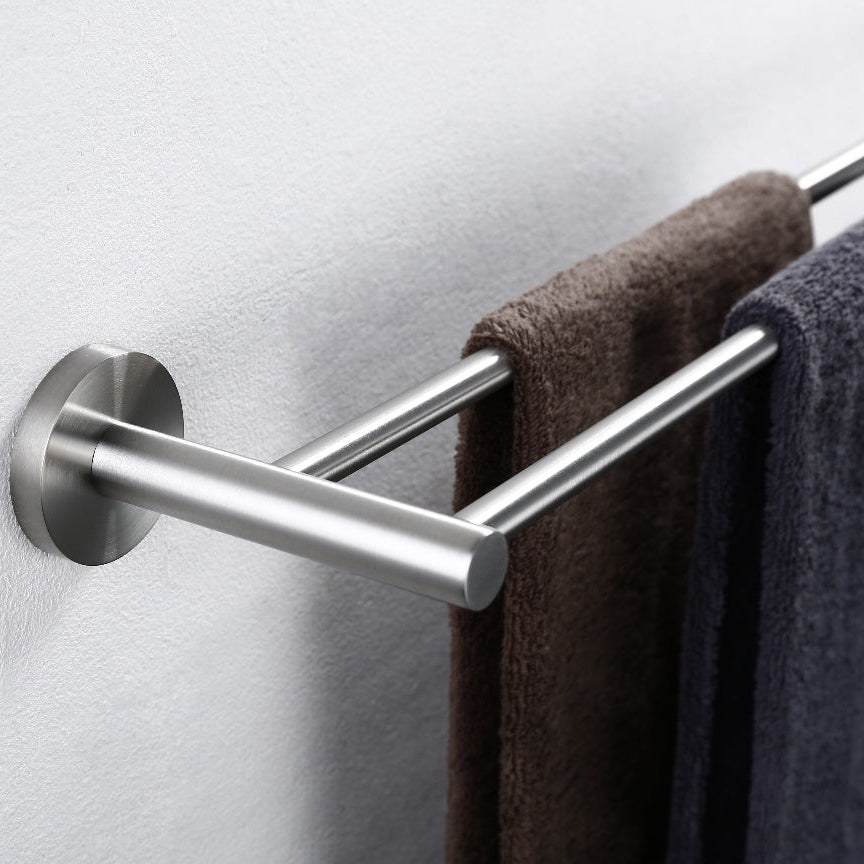 Linsol Lux Double Towel Rail Brushed Nickel 800mm