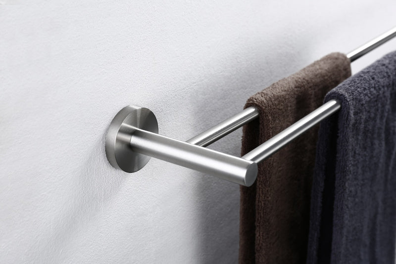 Linsol Lux Double Towel Rail Brushed Nickel 800mm