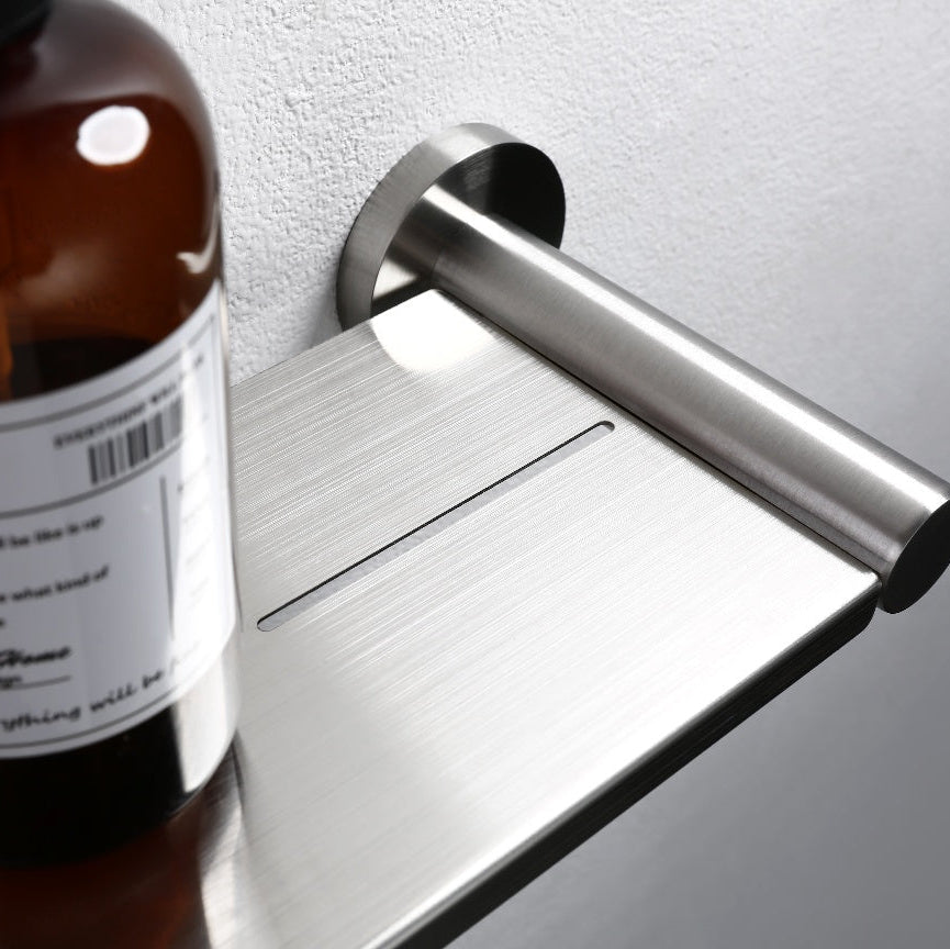 Linsol Lux Shower Shelf Brushed Nickel 400mm