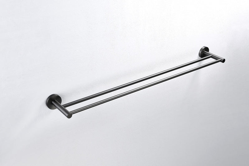 Linsol Lux Double Towel Rail  Gun Metal 800mm