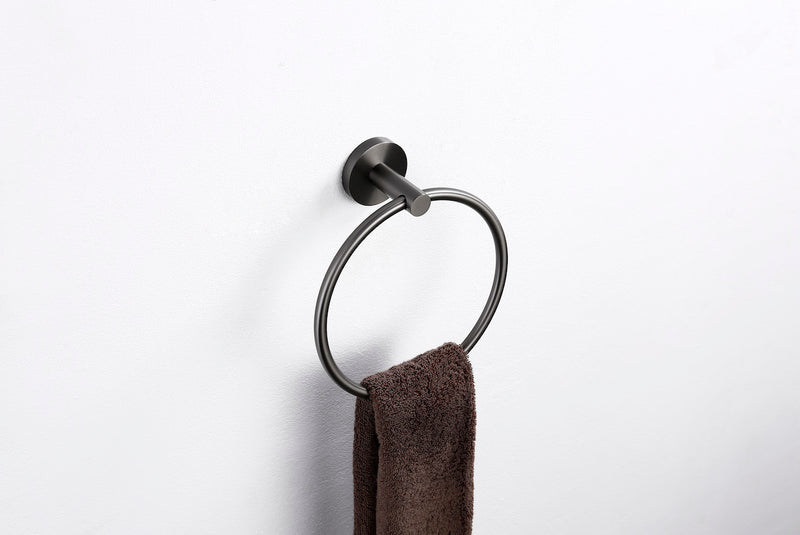 Linsol Lux Towel Ring Holder Gun Metal