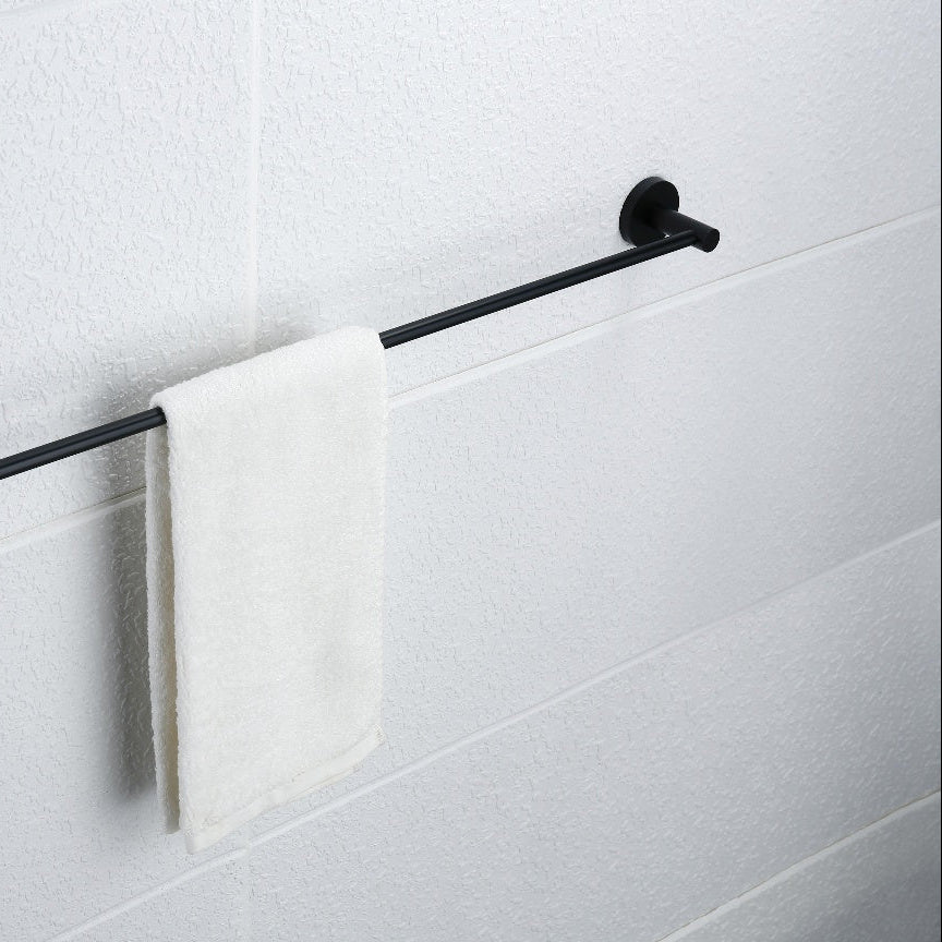 Linsol Lux S2 Single Towel Rail Matte Black 800mm