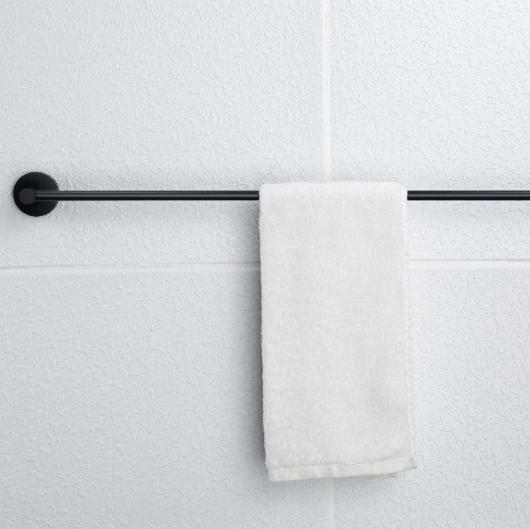 Linsol Lux S2 Single Towel Rail Matte Black 800mm