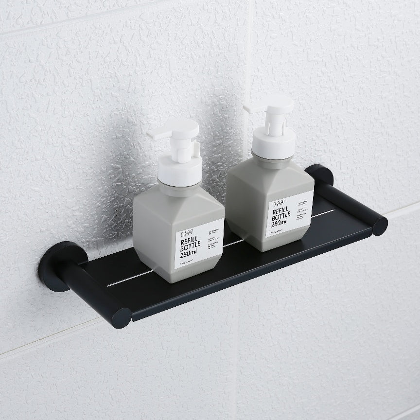 Linsol Lux Shower Shelf Matte Black 400mm