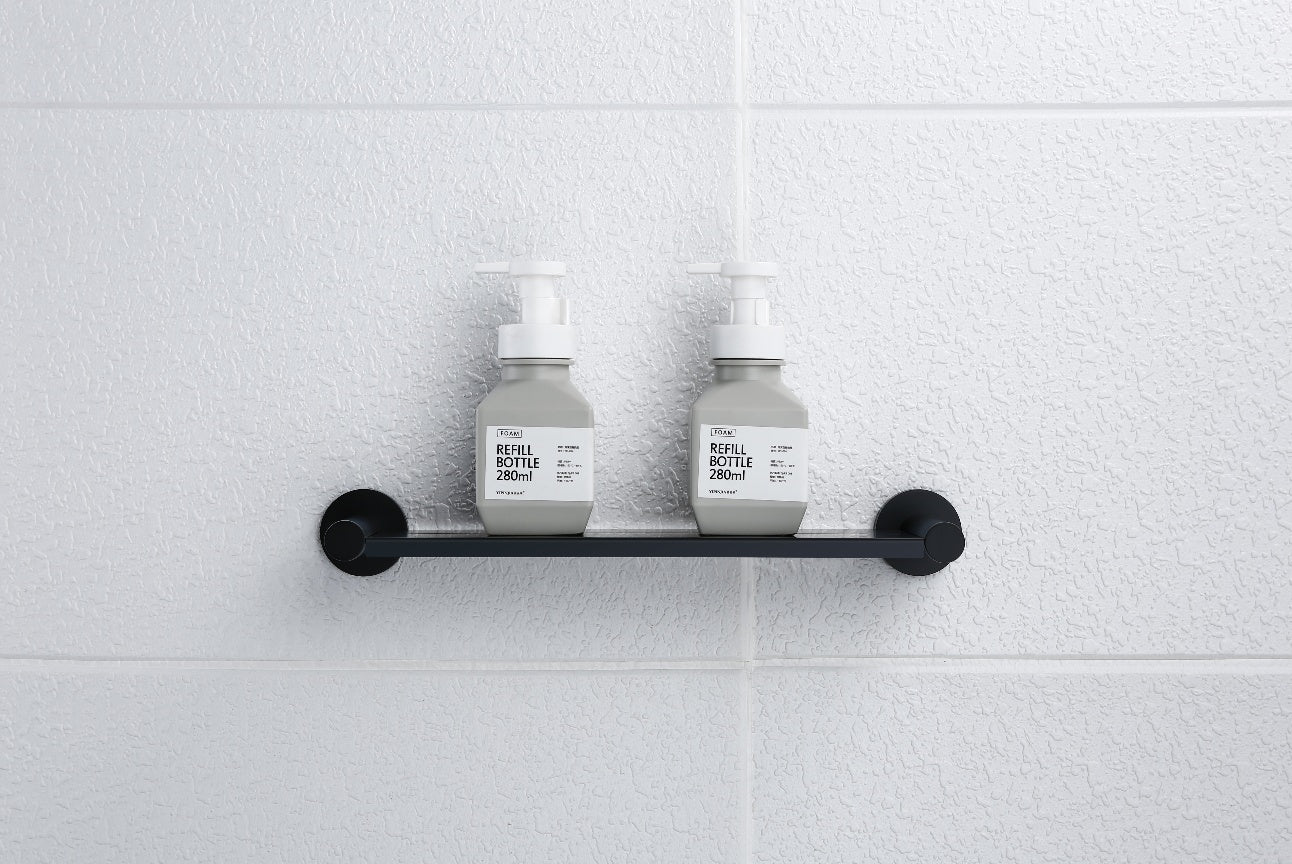 Linsol Lux Shower Shelf Matte Black 400mm