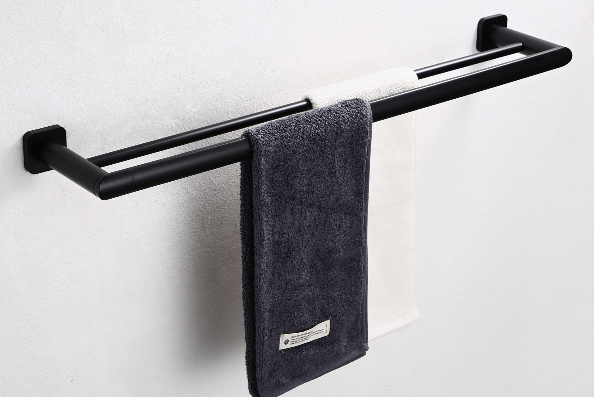 Linsol Chieti Double Towel Rail 760mm Matte Black